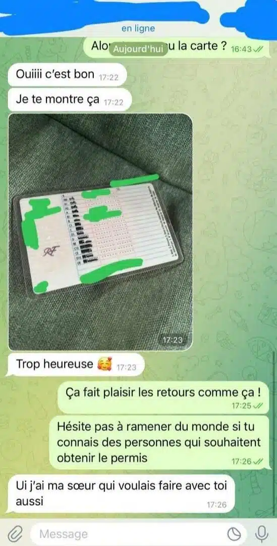 temoinage client whatsapp